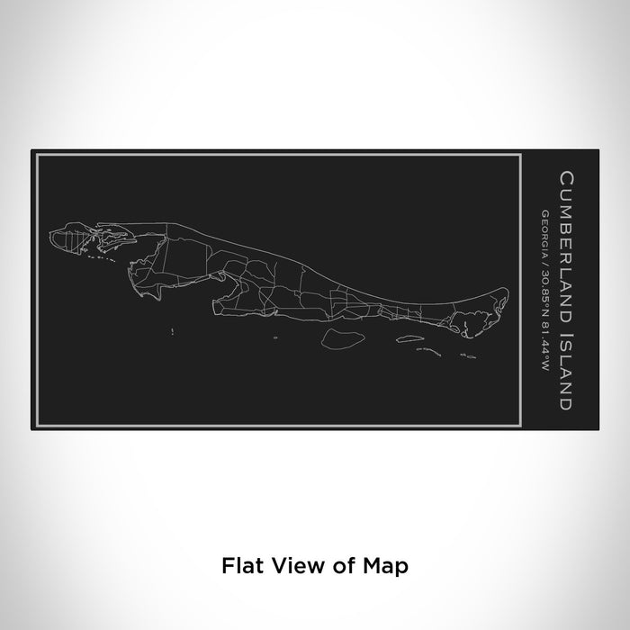 Rendered View of Cumberland Island Georgia Map Engraving on 17oz Stainless Steel Insulated Cola Bottle in Black