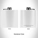 Rendered View of Cumberland Island Georgia Map Engraving on 6oz Stainless Steel Flask in White