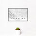 12x18 Cupertino California Map Print Landscape Orientation in Classic Style With Small Cactus Plant in White Planter