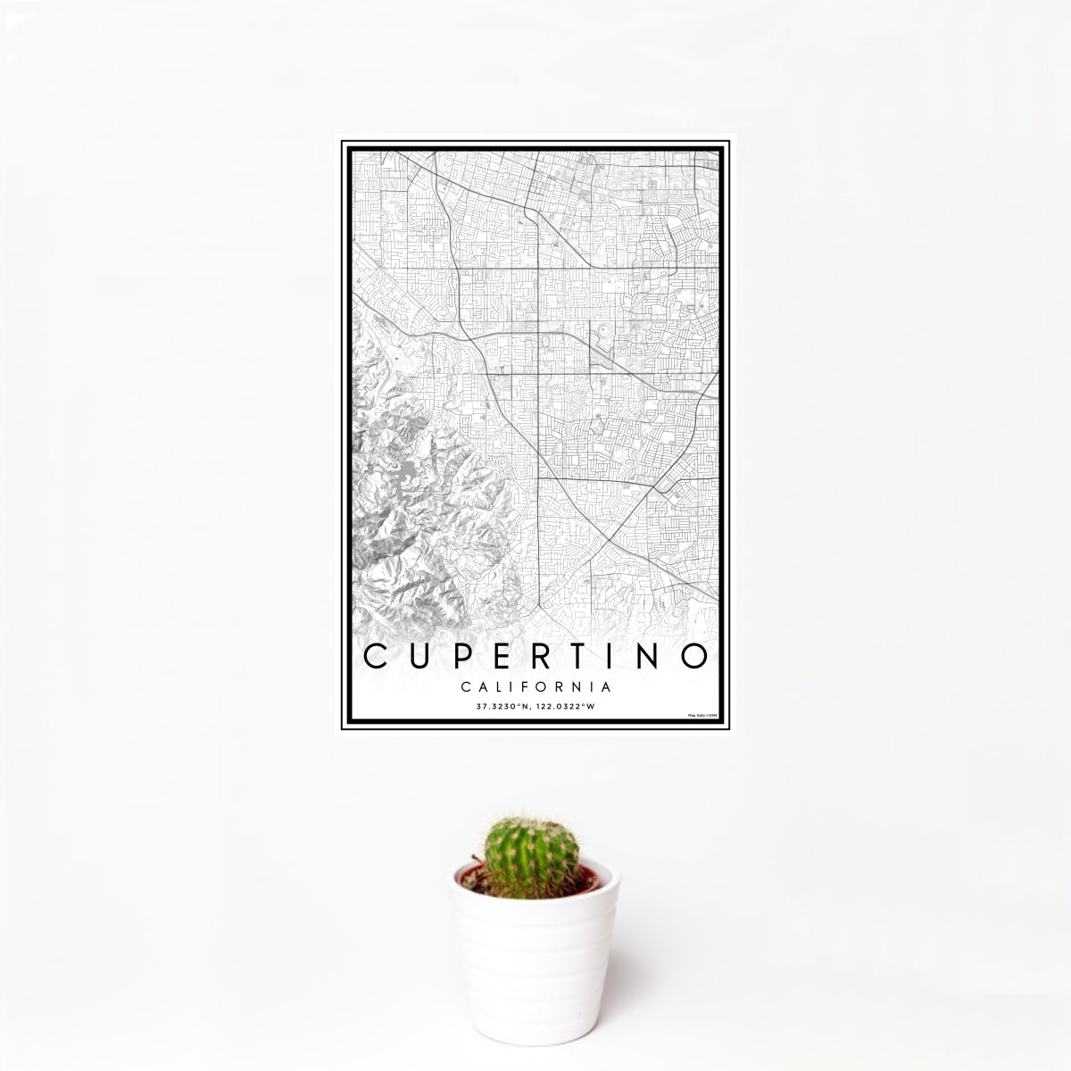 Cupertino California Map Print in Classic — JACE Maps