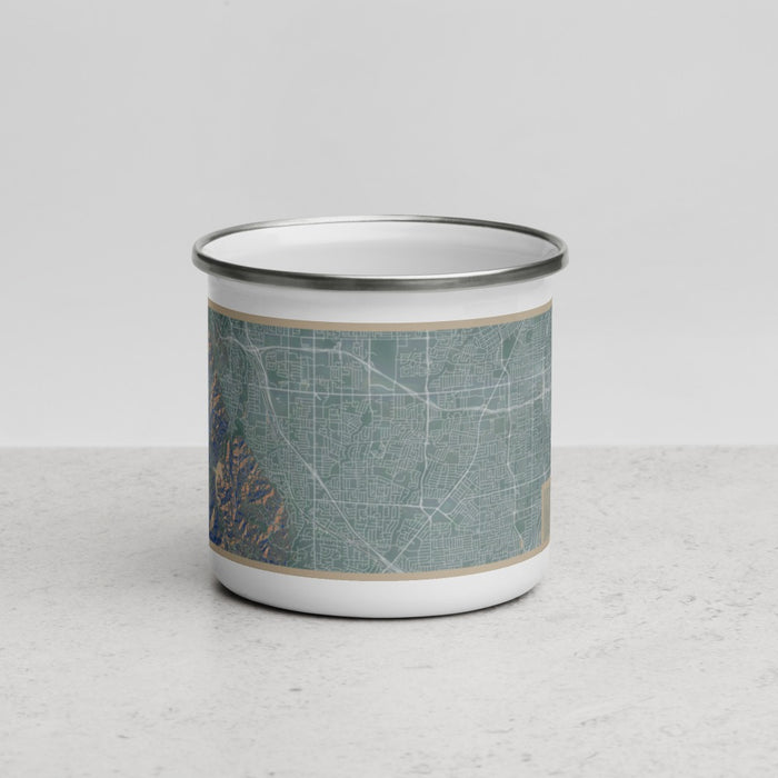 Front View Custom Cupertino California Map Enamel Mug in Afternoon