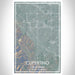 Cupertino California Map Print Portrait Orientation in Afternoon Style With Shaded Background
