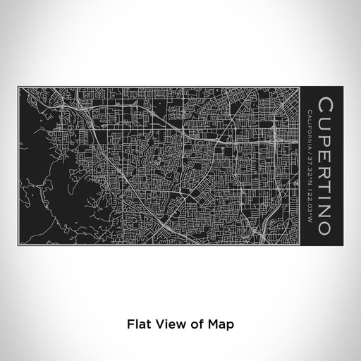 Rendered View of Cupertino California Map Engraving on 17oz Stainless Steel Insulated Cola Bottle in Black
