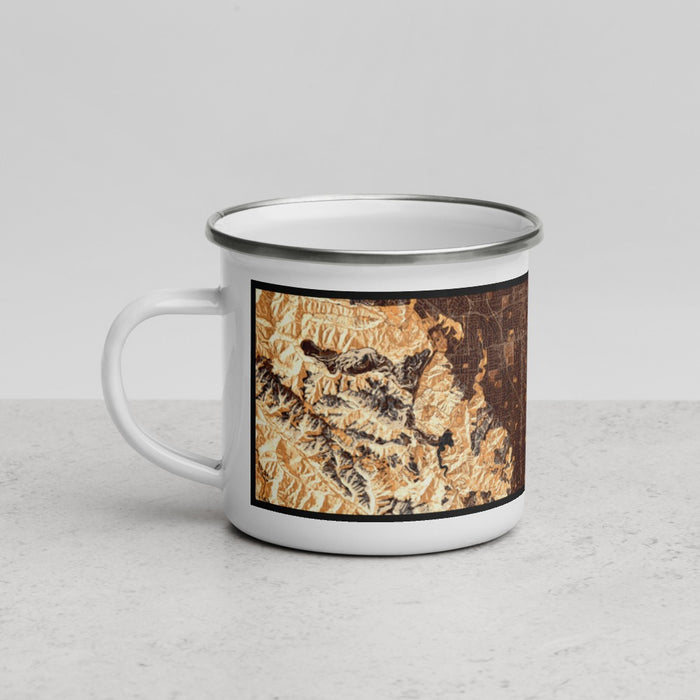 Left View Custom Cupertino California Map Enamel Mug in Ember