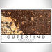 Cupertino California Map Print Landscape Orientation in Ember Style With Shaded Background