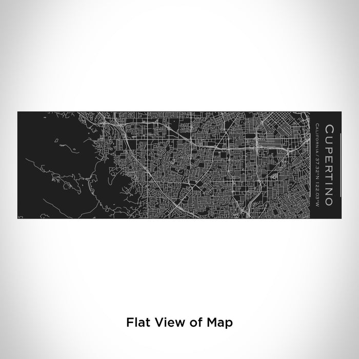 Rendered View of Cupertino California Map Engraving on 10oz Stainless Steel Insulated Cup with Sliding Lid in Black