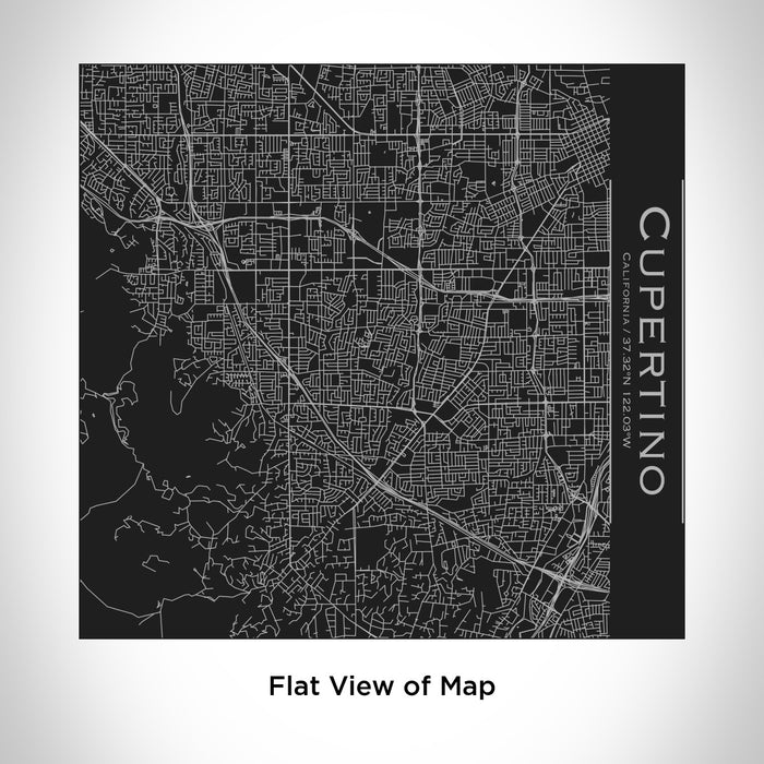 Rendered View of Cupertino California Map Engraving on 17oz Stainless Steel Insulated Tumbler in Black