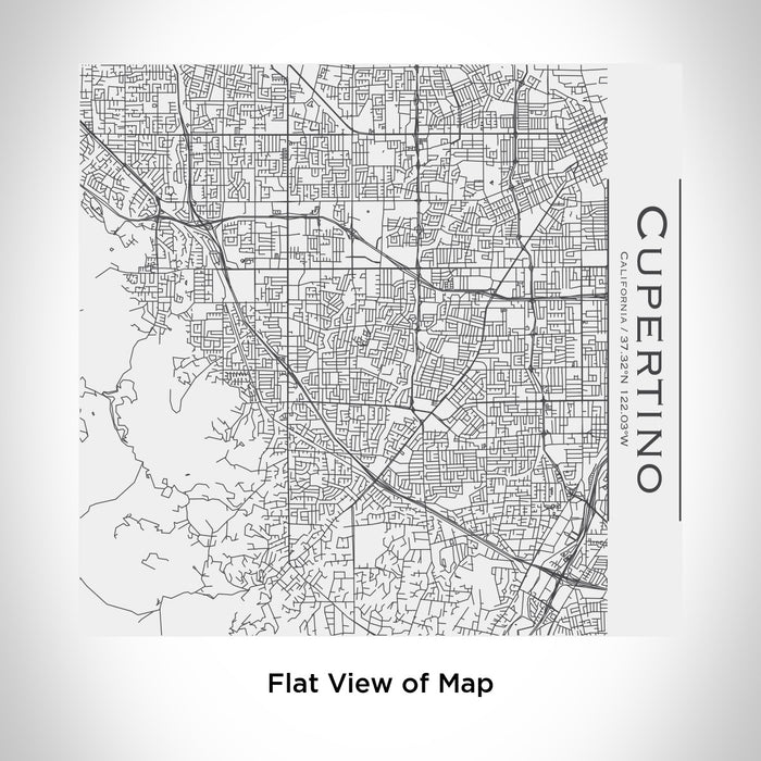 Rendered View of Cupertino California Map Engraving on 17oz Stainless Steel Insulated Tumbler in White