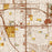 Cupertino California Map Print in Woodblock Style Zoomed In Close Up Showing Details