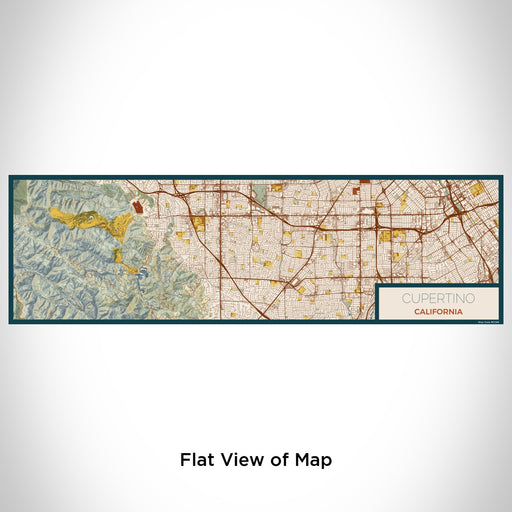 Flat View of Map Custom Cupertino California Map Enamel Mug in Woodblock