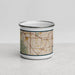 Front View Custom Cupertino California Map Enamel Mug in Woodblock