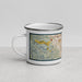 Left View Custom Cupertino California Map Enamel Mug in Woodblock