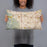 Person holding 20x12 Custom Cupertino California Map Throw Pillow in Woodblock