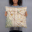 Person holding 18x18 Custom Cupertino California Map Throw Pillow in Woodblock