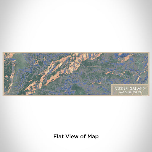 Flat View of Map Custom Custer Gallatin National Forest Map Enamel Mug in Afternoon