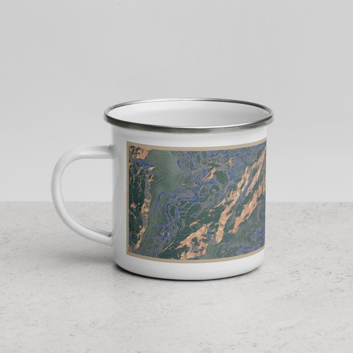 Left View Custom Custer Gallatin National Forest Map Enamel Mug in Afternoon