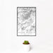 12x18 Custer Gallatin National Forest Map Print Portrait Orientation in Classic Style With Small Cactus Plant in White Planter
