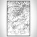 Custer Gallatin National Forest Map Print Portrait Orientation in Classic Style With Shaded Background