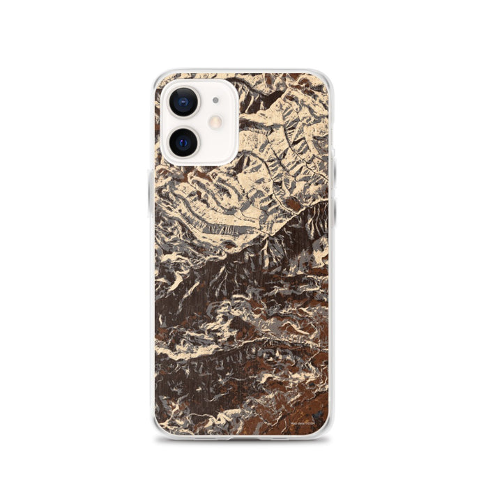 Custom Custer Gallatin National Forest Map iPhone 12 Phone Case in Ember