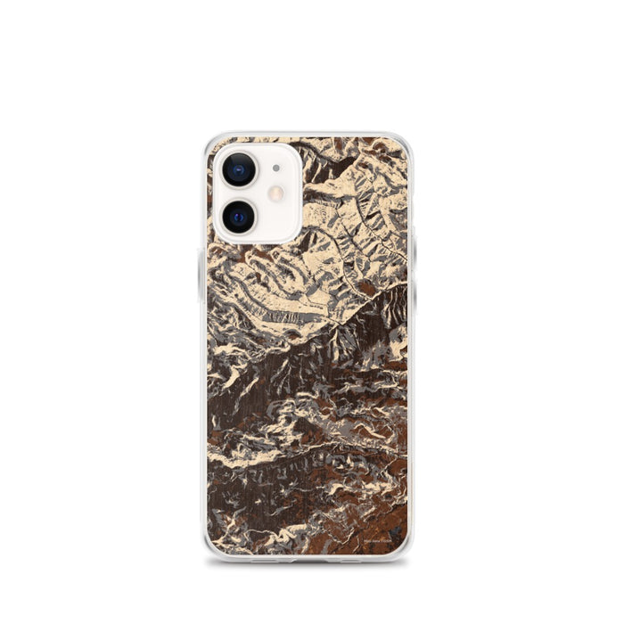 Custom Custer Gallatin National Forest Map iPhone 12 mini Phone Case in Ember