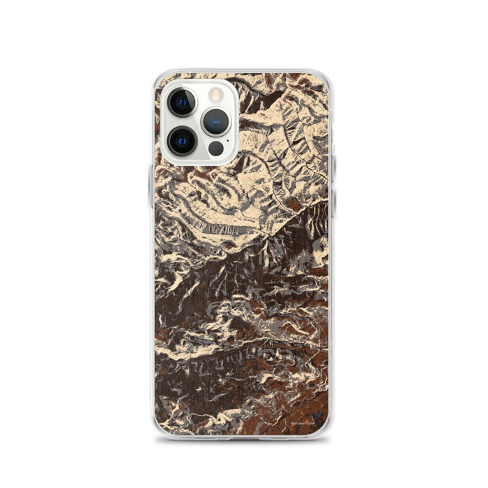 Custom Custer Gallatin National Forest Map iPhone 12 Pro Phone Case in Ember