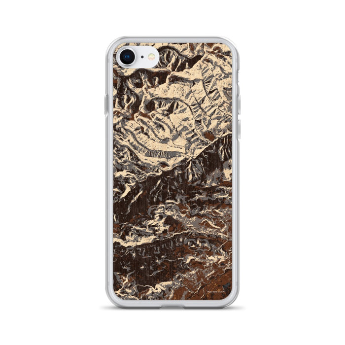 Custom Custer Gallatin National Forest Map iPhone SE Phone Case in Ember