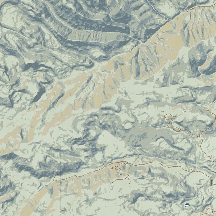 Custer Gallatin National Forest Map Print in Woodblock Style Zoomed In Close Up Showing Details