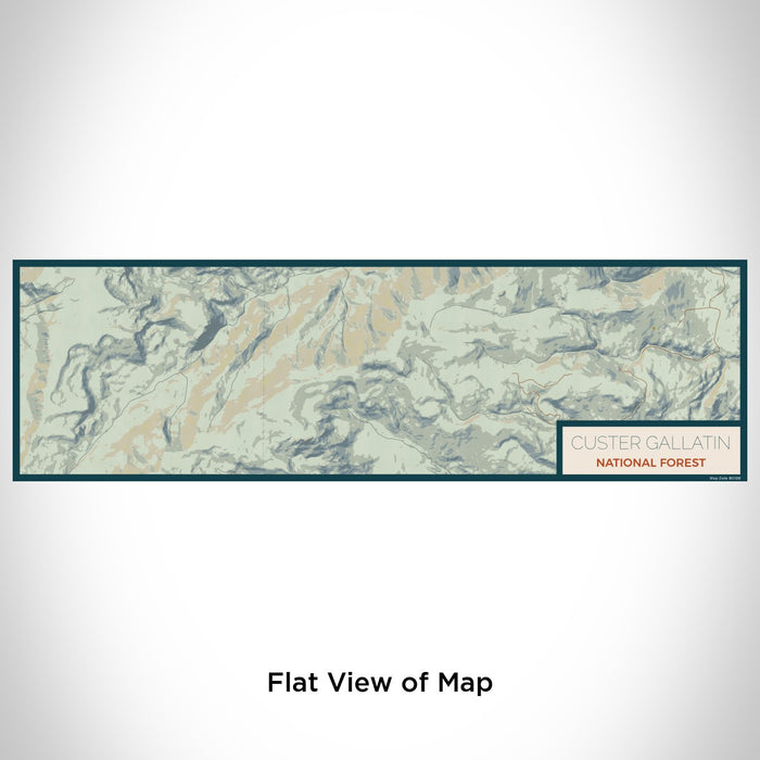 Flat View of Map Custom Custer Gallatin National Forest Map Enamel Mug in Woodblock