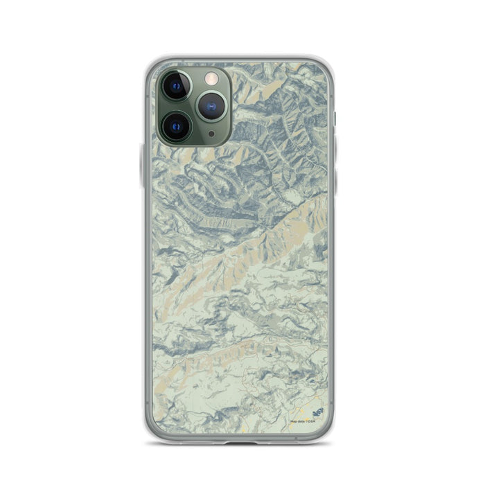 Custom Custer Gallatin National Forest Map Phone Case in Woodblock