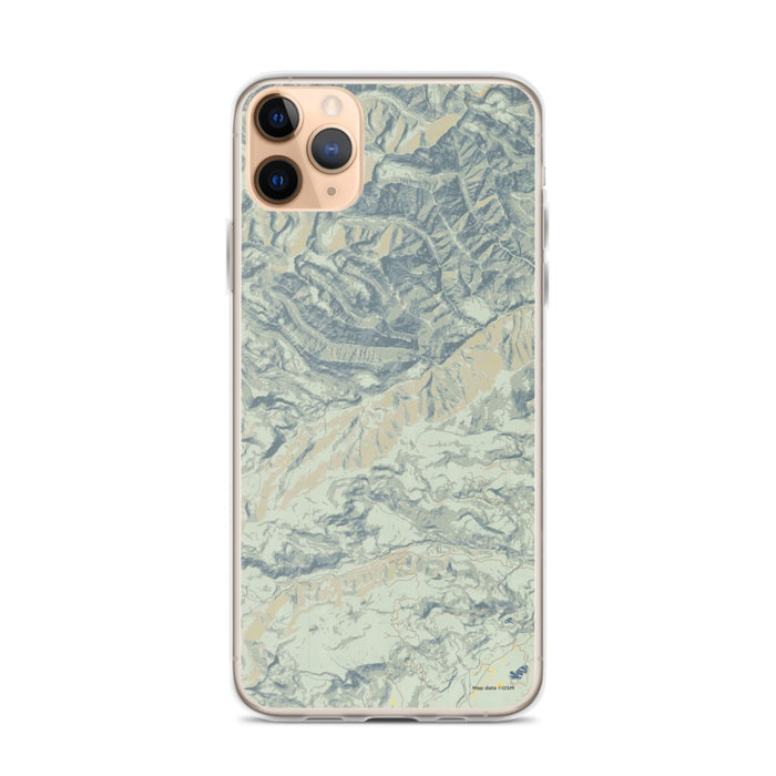 Custom Custer Gallatin National Forest Map Phone Case in Woodblock