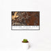 12x18 Custer State Park South Dakota Map Print Landscape Orientation in Ember Style With Small Cactus Plant in White Planter