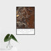 16x24 Custer State Park South Dakota Map Print Portrait Orientation in Ember Style With Tropical Plant Leaves in Water