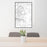 24x36 Custer State Park South Dakota Map Print Portrait Orientation in Classic Style Behind 2 Chairs Table and Potted Plant