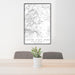 24x36 Custer State Park South Dakota Map Print Portrait Orientation in Classic Style Behind 2 Chairs Table and Potted Plant