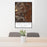 24x36 Custer State Park South Dakota Map Print Portrait Orientation in Ember Style Behind 2 Chairs Table and Potted Plant