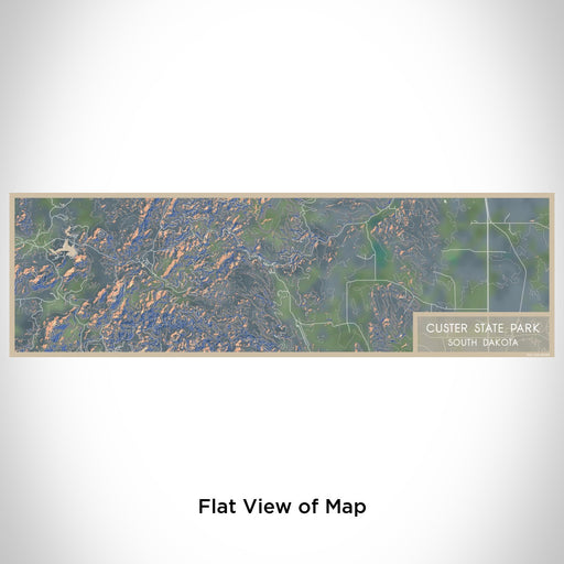 Flat View of Map Custom Custer State Park South Dakota Map Enamel Mug in Afternoon