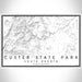 Custer State Park South Dakota Map Print Landscape Orientation in Classic Style With Shaded Background