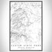 Custer State Park South Dakota Map Print Portrait Orientation in Classic Style With Shaded Background