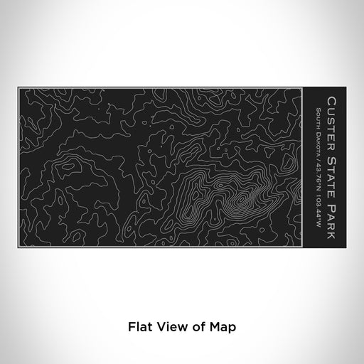 Rendered View of Custer State Park South Dakota Map Engraving on 17oz Stainless Steel Insulated Cola Bottle in Black
