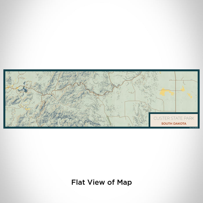 Flat View of Map Custom Custer State Park South Dakota Map Enamel Mug in Woodblock