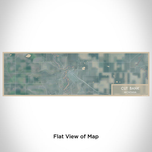 Flat View of Map Custom Cut Bank Montana Map Enamel Mug in Afternoon