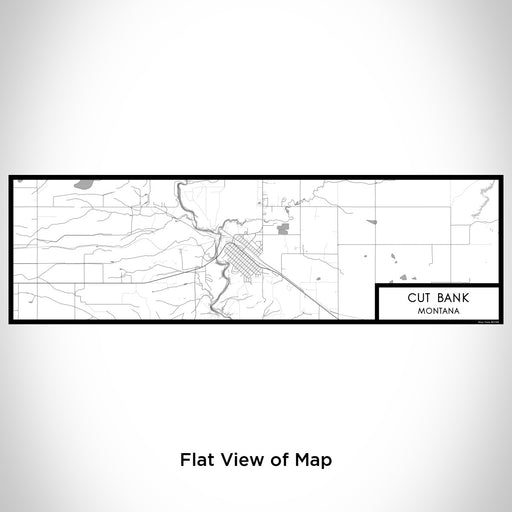 Flat View of Map Custom Cut Bank Montana Map Enamel Mug in Classic
