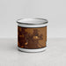 Front View Custom Cut Bank Montana Map Enamel Mug in Ember