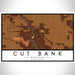 Cut Bank Montana Map Print Landscape Orientation in Ember Style With Shaded Background