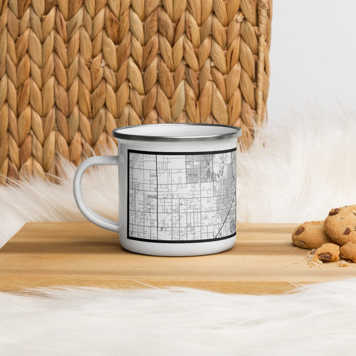 Left View Custom Cutler Bay Florida Map Enamel Mug in Classic on Table Top