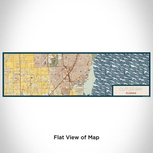 Flat View of Map Custom Cutler Bay Florida Map Enamel Mug in Woodblock