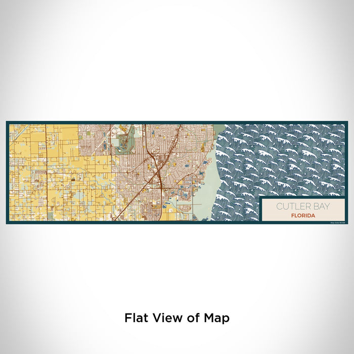 Flat View of Map Custom Cutler Bay Florida Map Enamel Mug in Woodblock