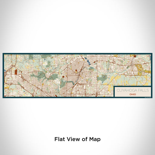 Flat View of Map Custom Cuyahoga Falls Ohio Map Enamel Mug in Woodblock
