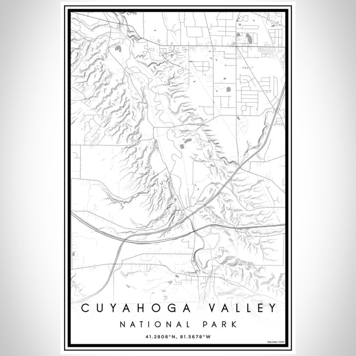 Cuyahoga Valley National Park Map Print Portrait Orientation in Classic Style With Shaded Background