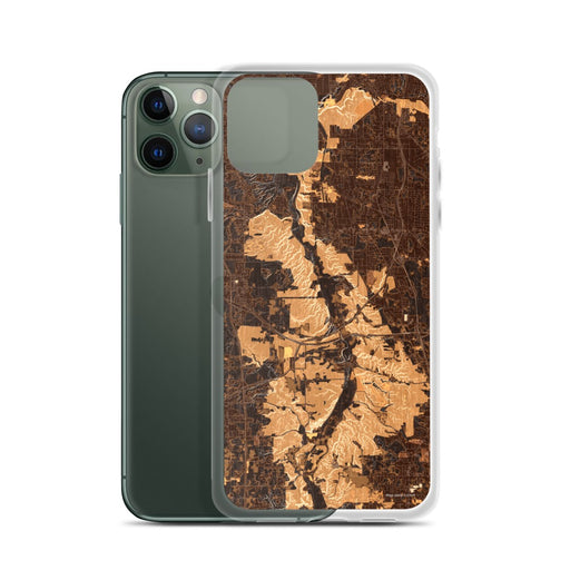 Custom Cuyahoga Valley National Park Map Phone Case in Ember on Table with Laptop and Plant